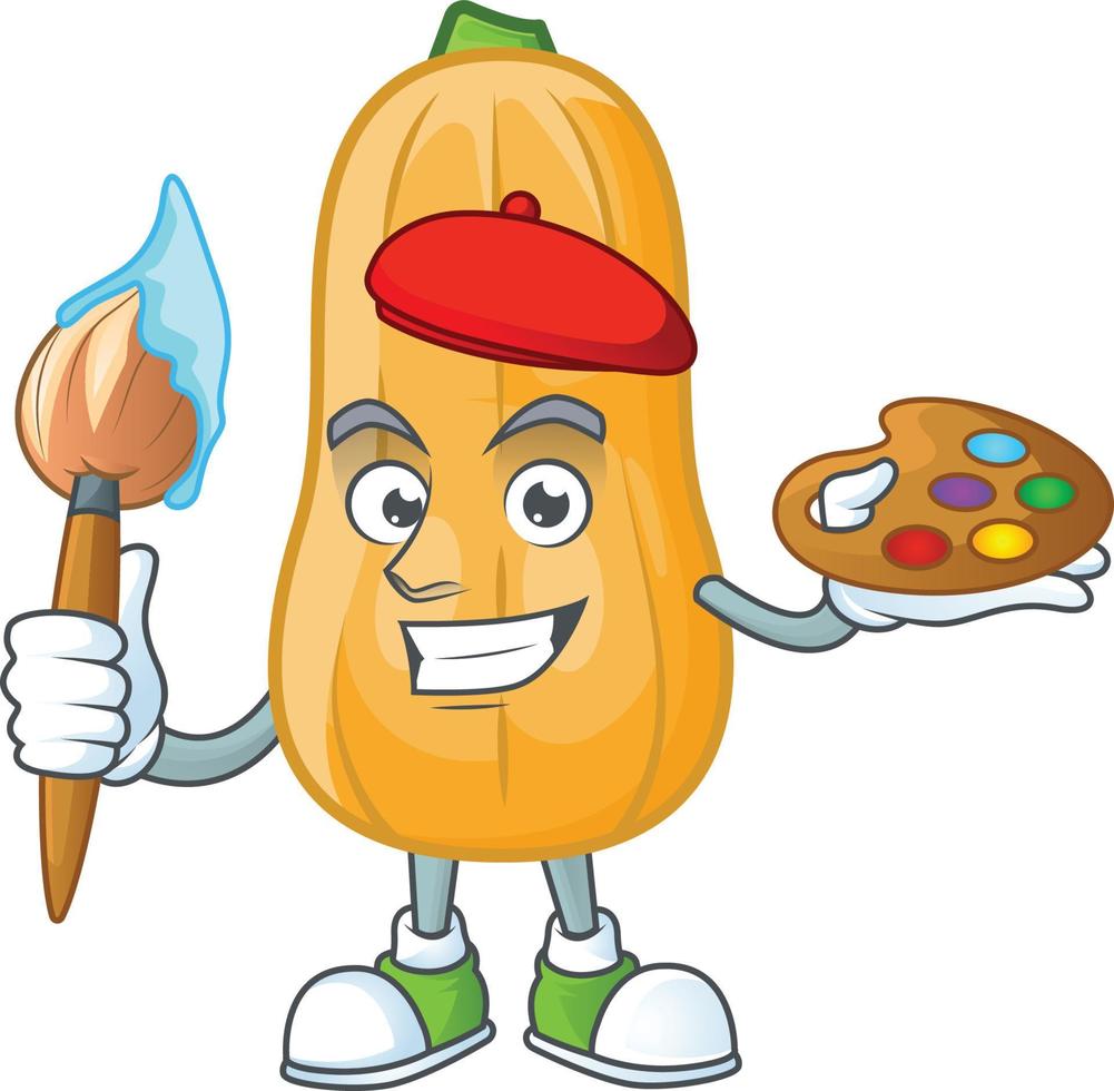 Butternut squash cartoon character style vector