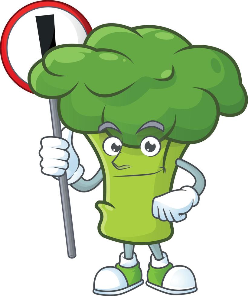 Green broccoli cartoon character style vector