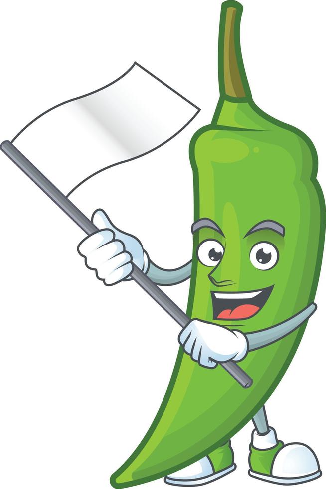 Green chili cartoon character vector