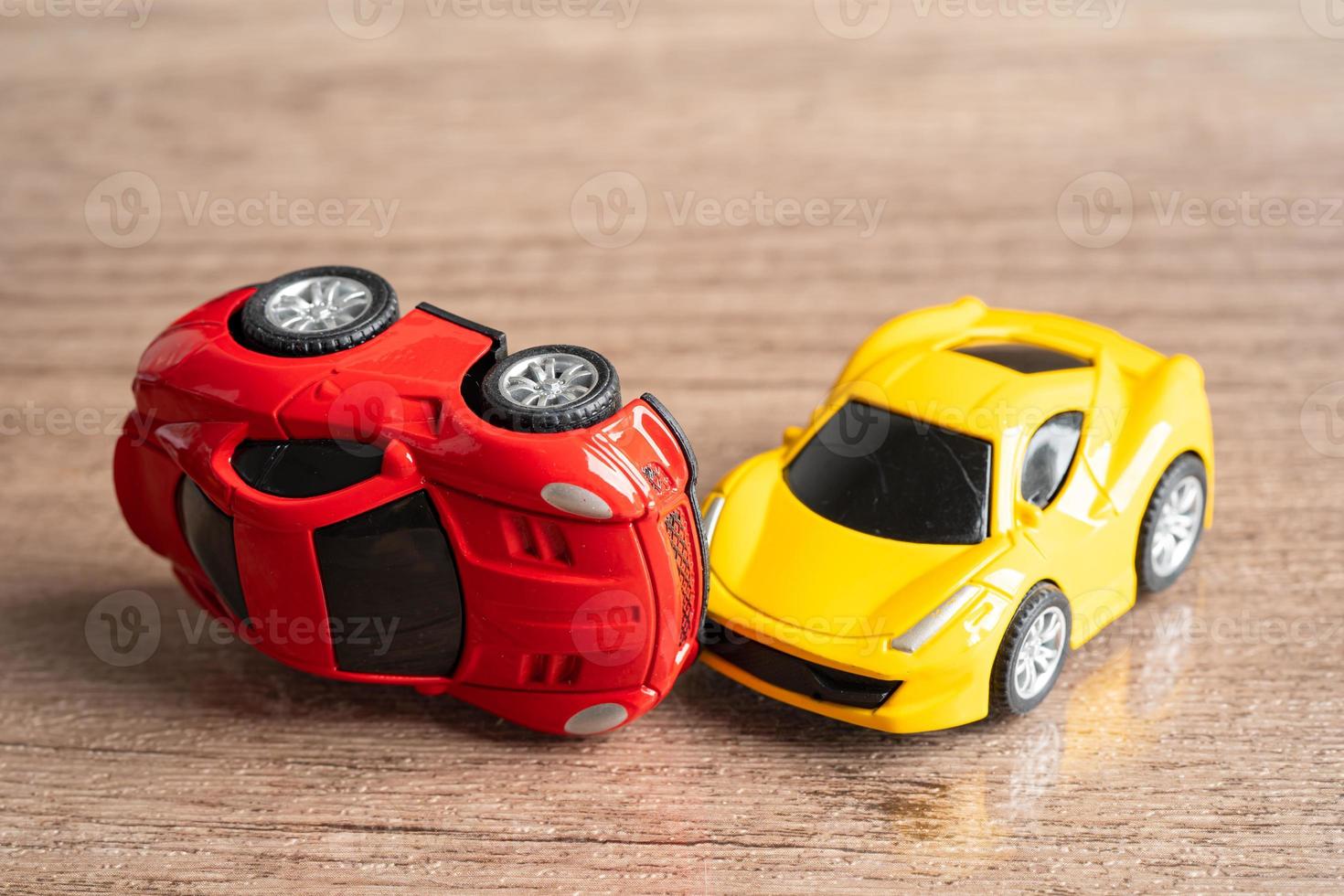 Car crash, accident in traffic road, insurance claim concept. photo