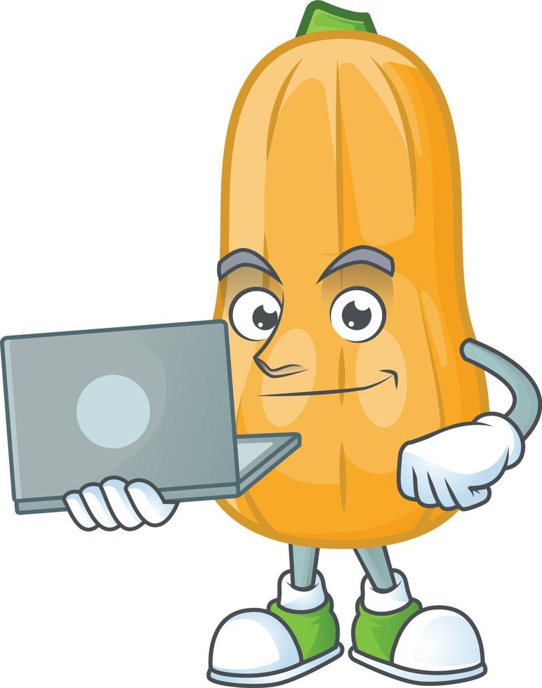 Butternut squash cartoon character style vector