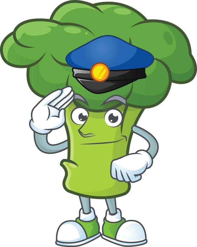 Green broccoli cartoon character style vector