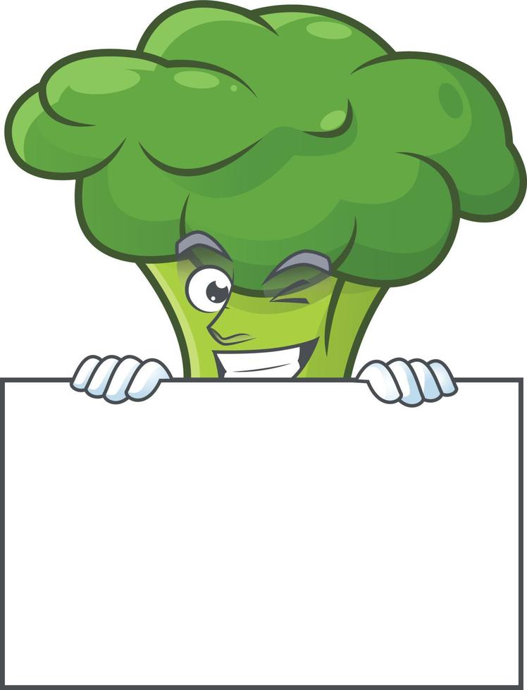 Green broccoli cartoon character style vector