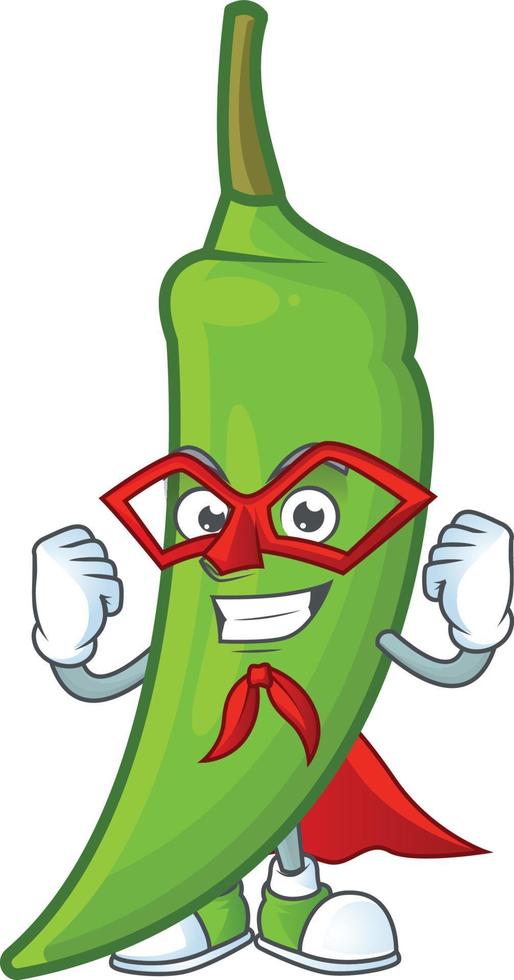 personaje de dibujos animados de chile verde vector