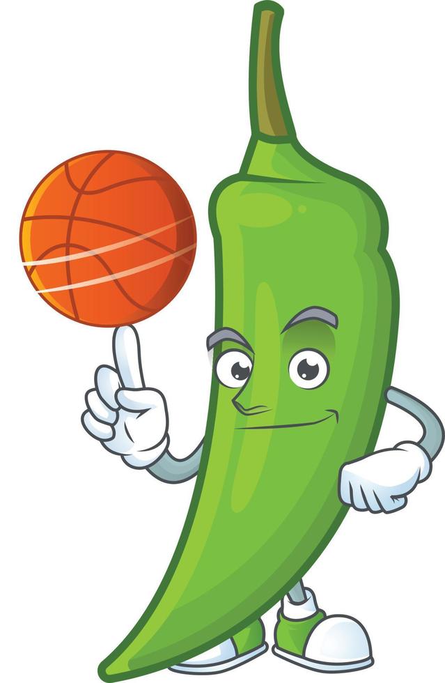 Green chili cartoon character vector