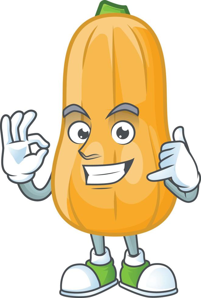 Butternut squash cartoon character style vector