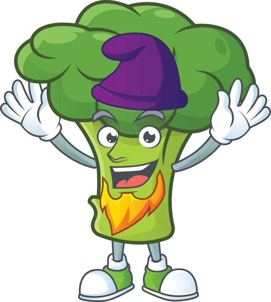 Green broccoli cartoon character style vector