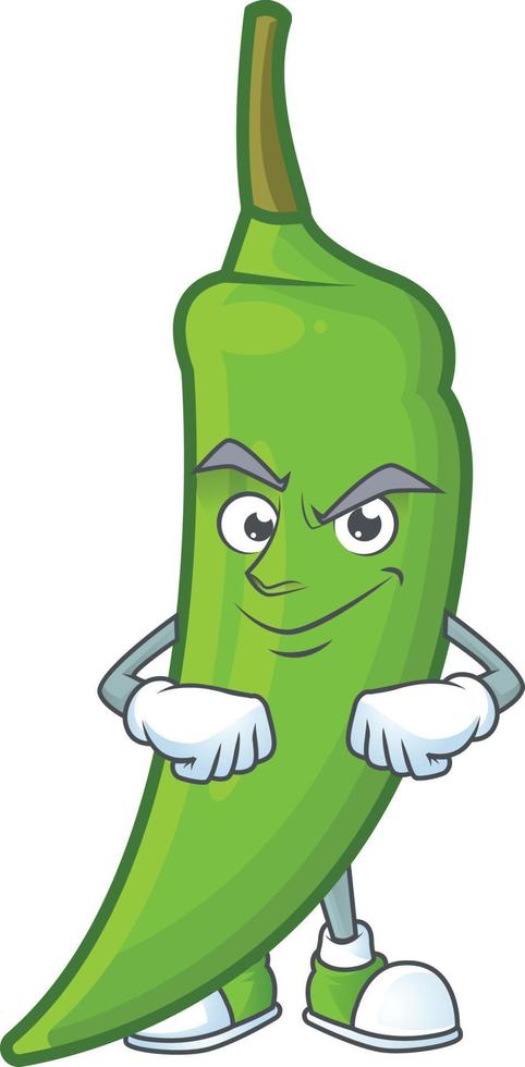 Green chili cartoon character vector