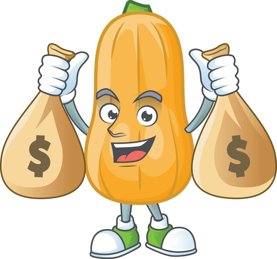 Butternut squash cartoon character style vector