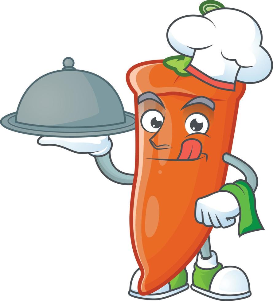 Orange chili cartoon character vector