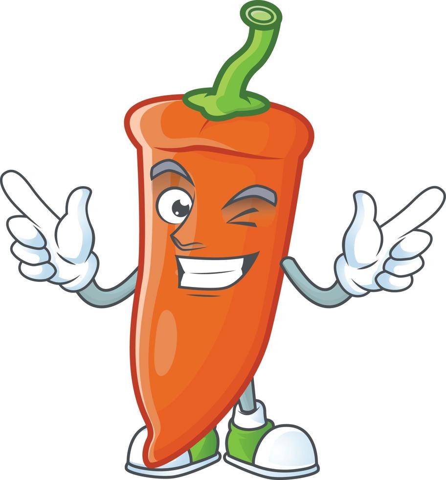 Orange chili cartoon character vector