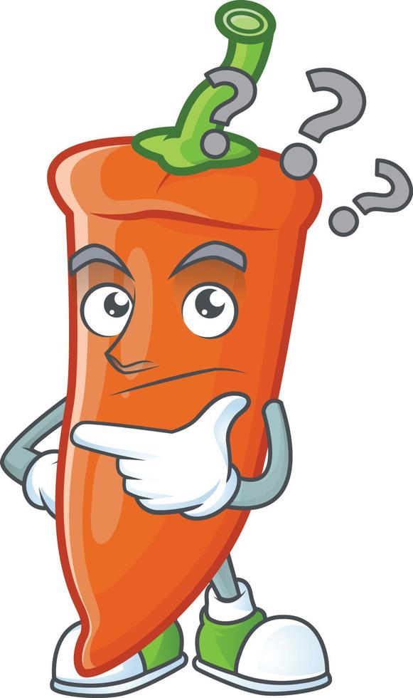 Orange chili cartoon character vector