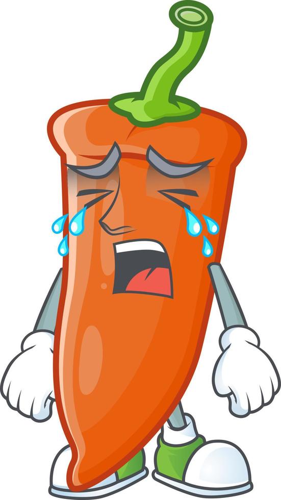 Orange chili cartoon character vector