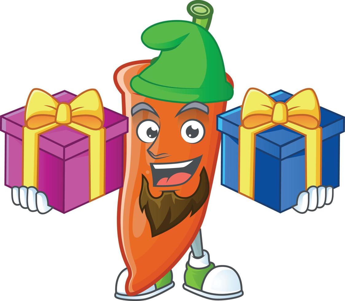 Orange chili cartoon character vector