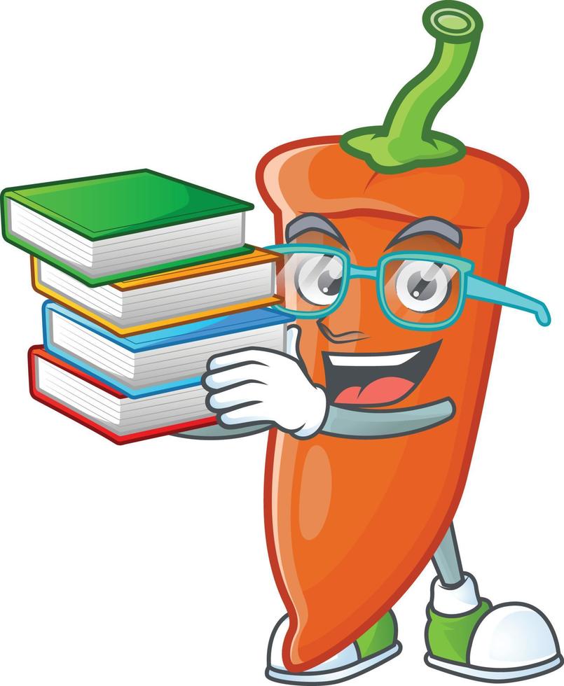 Orange chili cartoon character vector