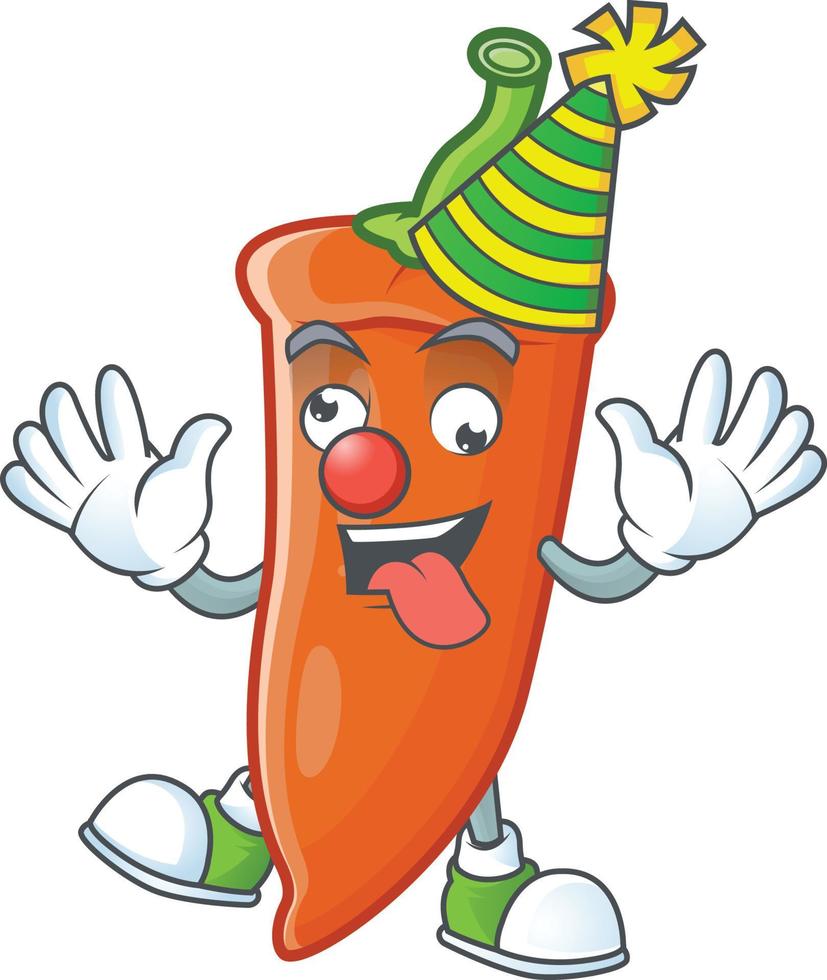 Orange chili cartoon character vector