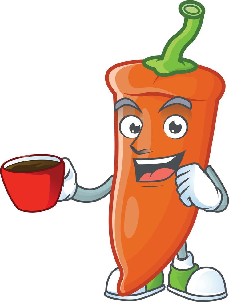 Orange chili cartoon character vector