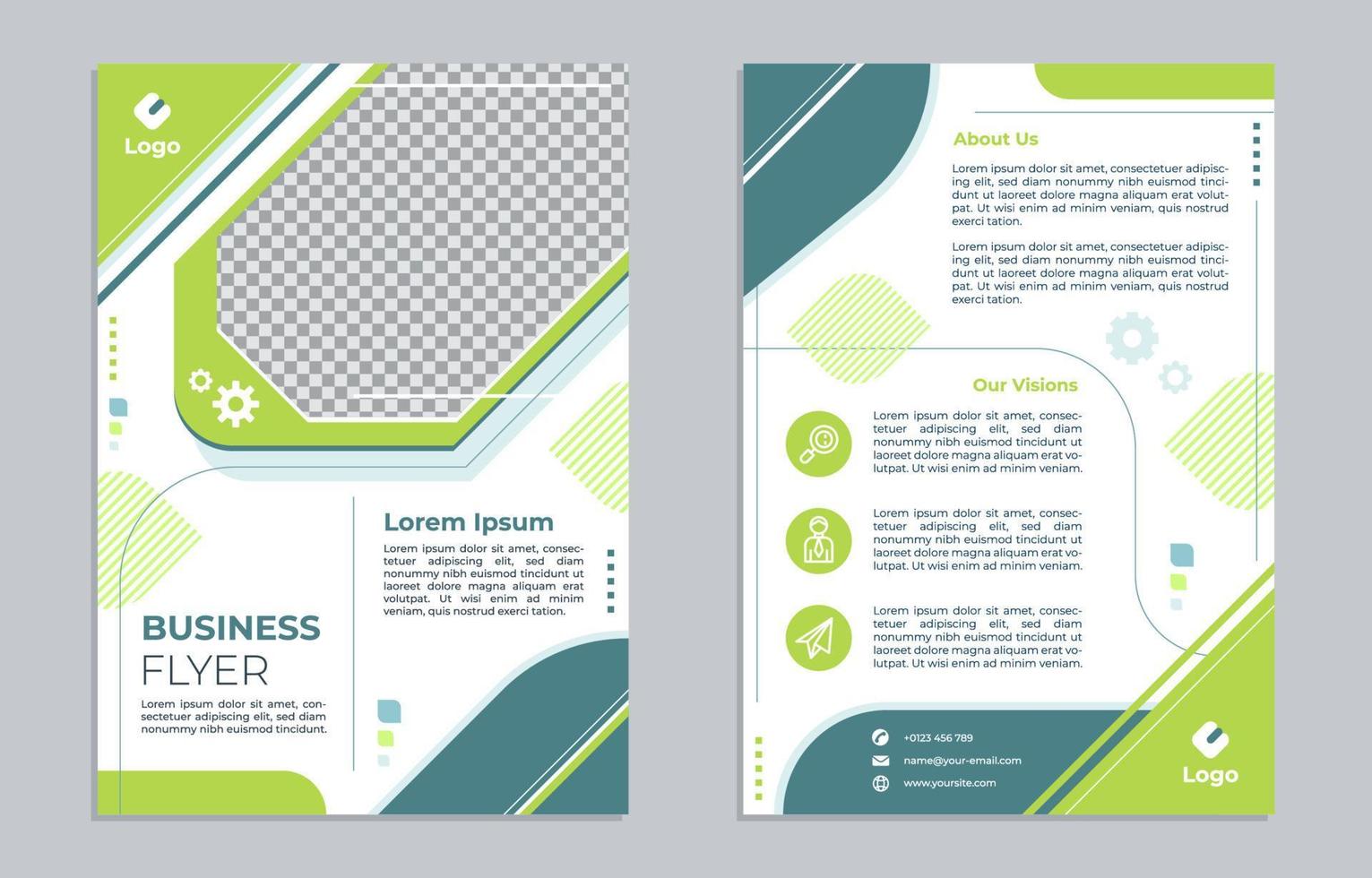 Business Essential Flat Flyer Design Template vector