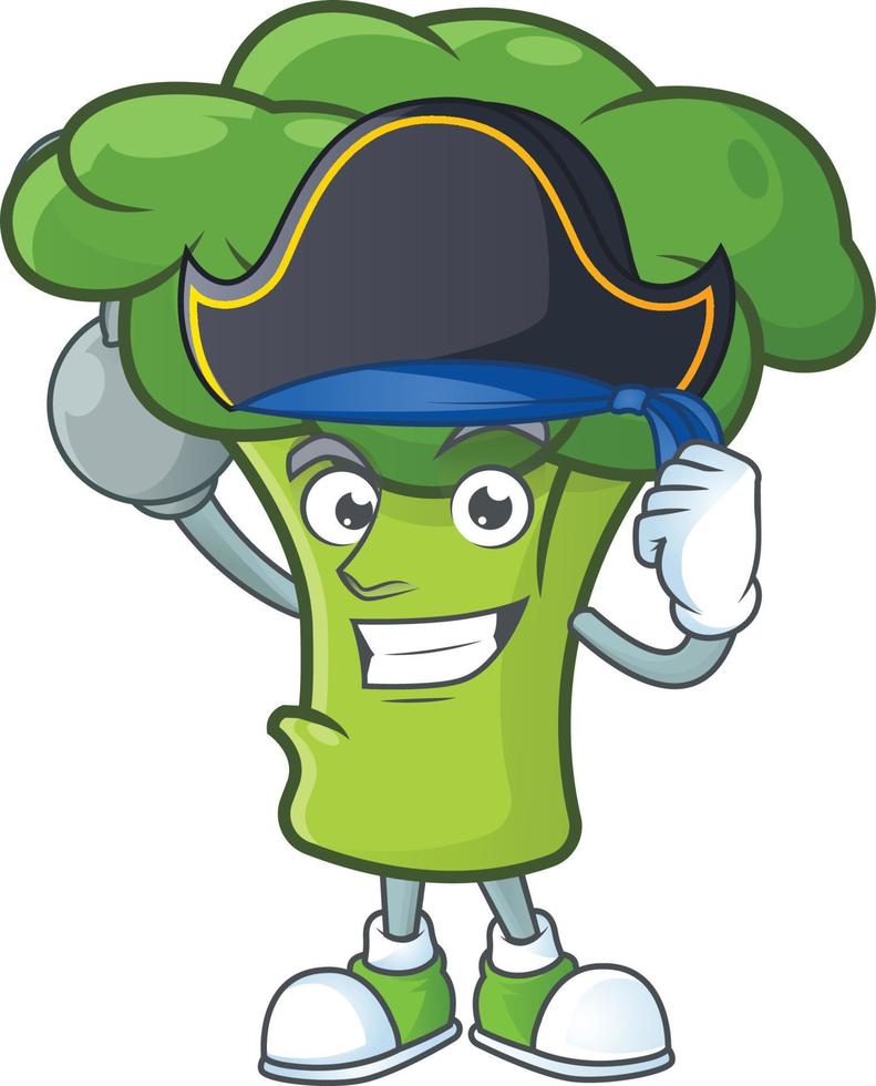 Green broccoli cartoon character style vector