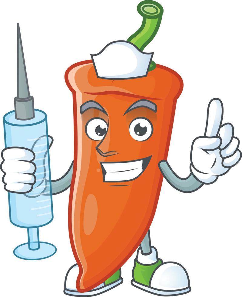 Orange chili cartoon character vector