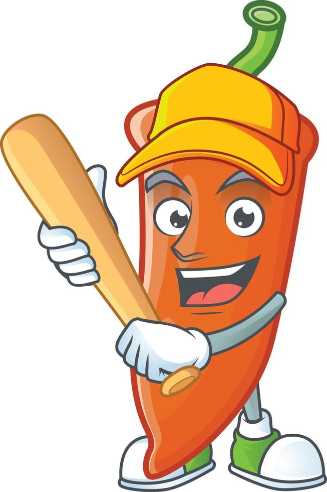 Orange chili cartoon character vector