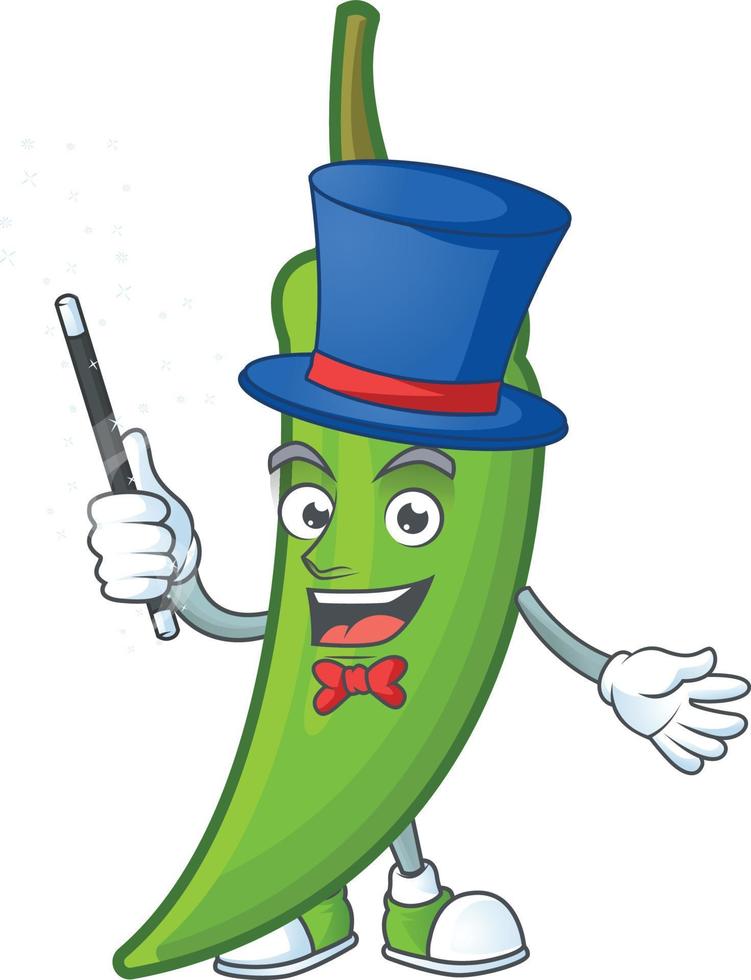 Green chili cartoon character vector