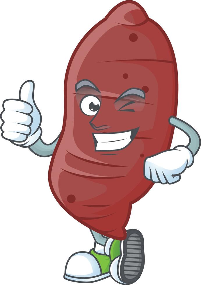 Sweet potatoes cartoon character style vector