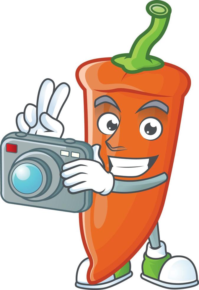 Orange chili cartoon character vector