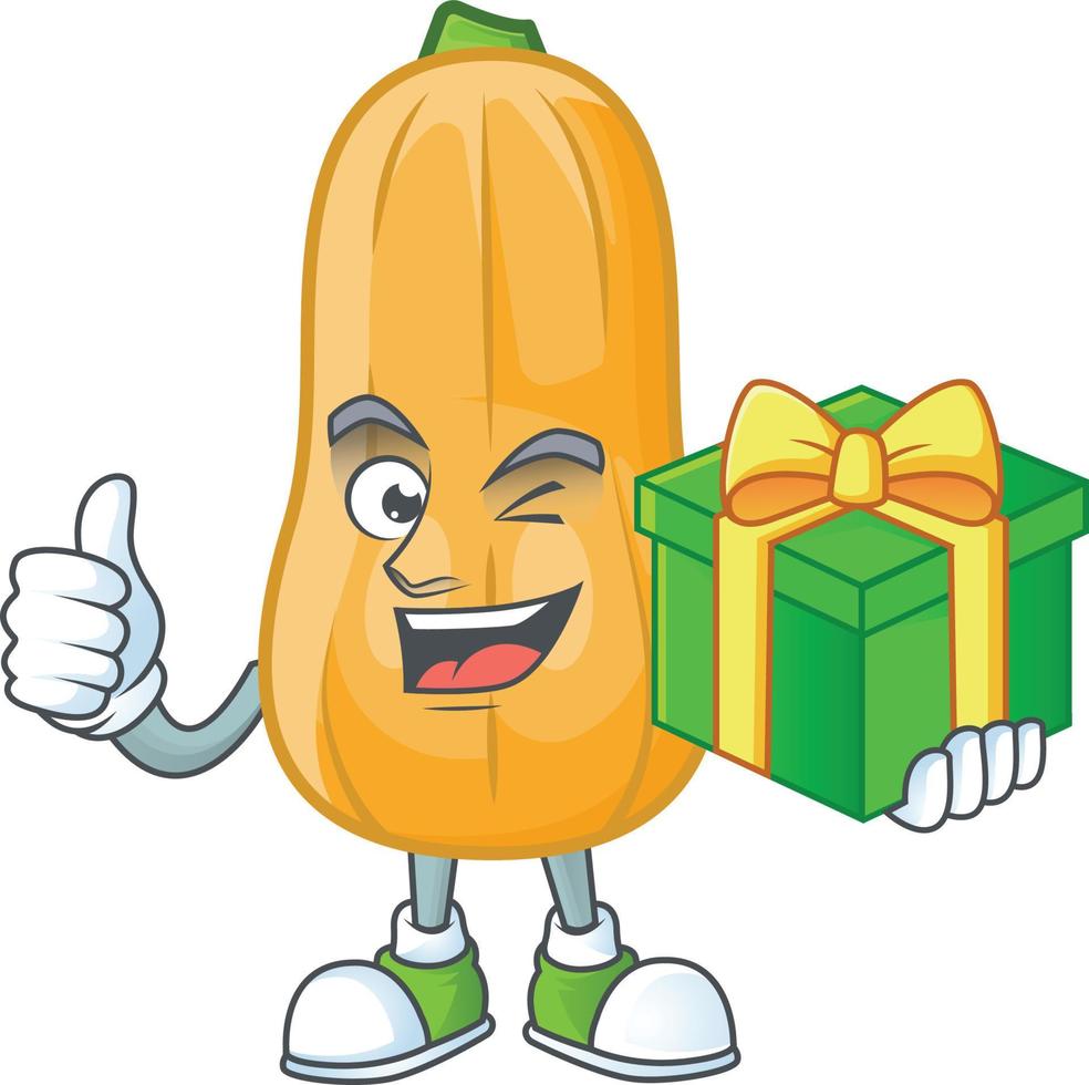 Butternut squash cartoon character style 19893939 Vector Art at Vecteezy