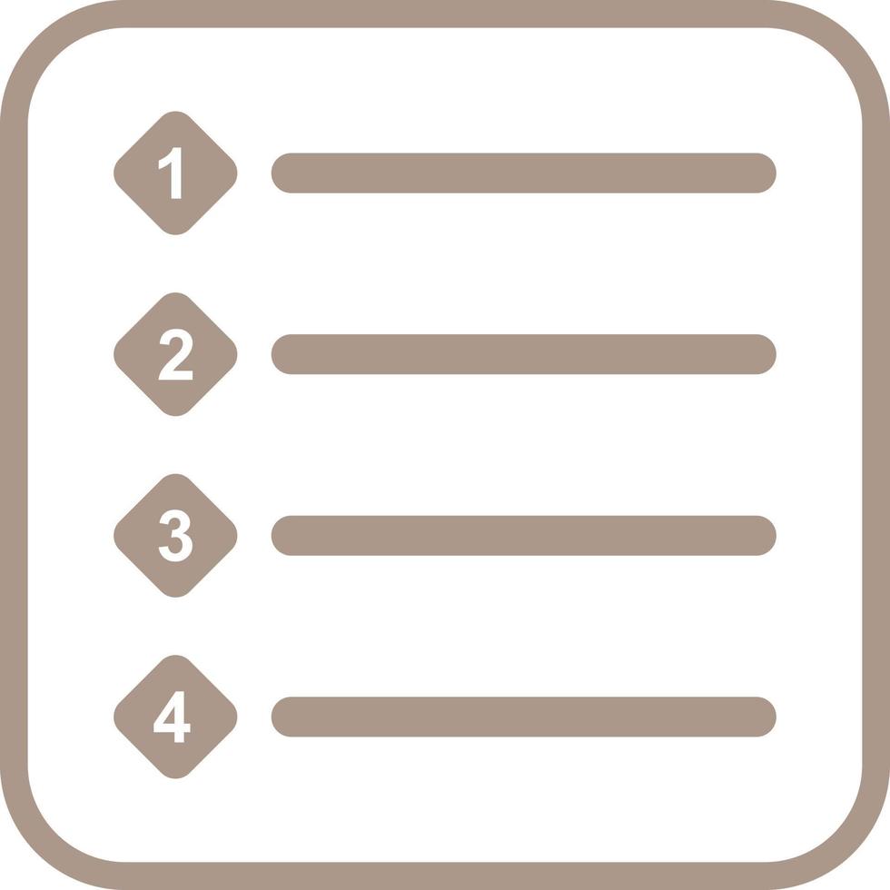 Unique Numbered list Vector Icon