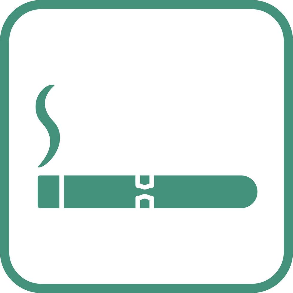 icono de vector de cigarro encendido único