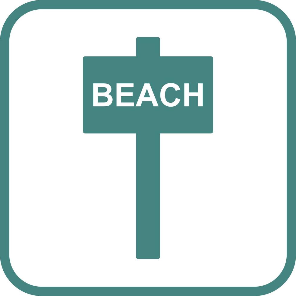 icono de vector de señal de playa