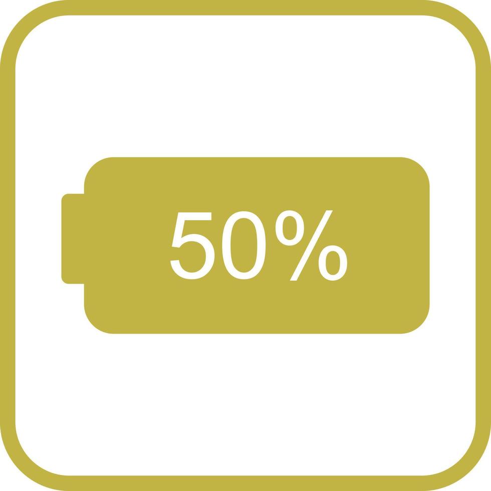 Unique Half Battery Vector Icon
