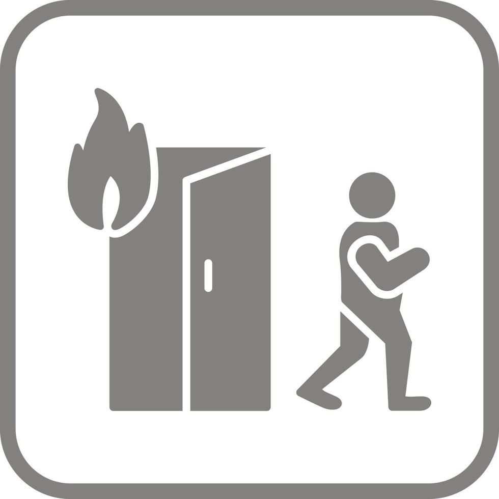 Unique Running from Fire Vector Icon