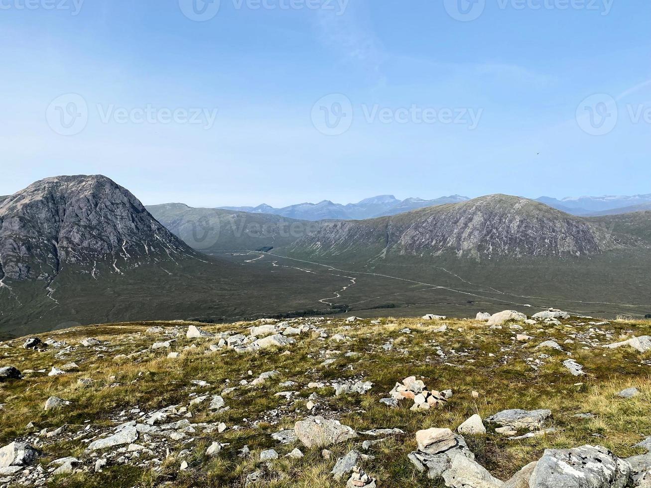 A view of the Scottish Highlands from the top of Glencoe Mountain photo
