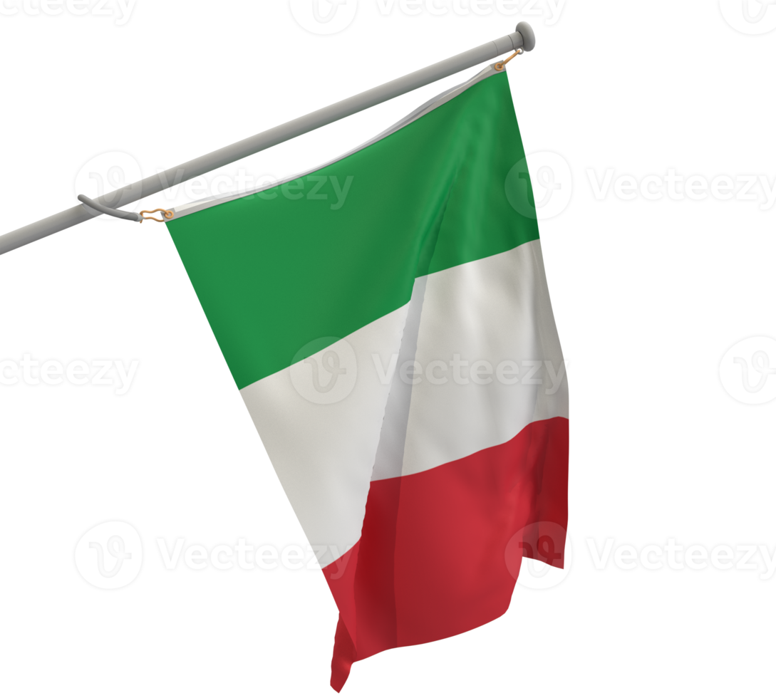 Italië vlag golvend land rood wit groen kleur Internationale symbool decoratie ornament regering Europa embleem staat reizen Rome patriottisme cultuur republiek cultuur onafhankelijkheid verkiezing.3d geven png