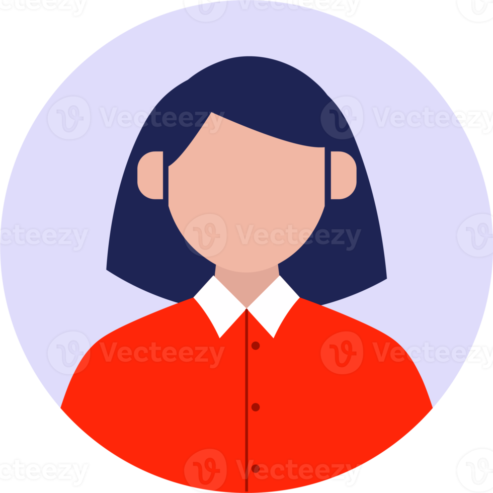 Female user avatar icon in flat design style. Person signs illustration. png