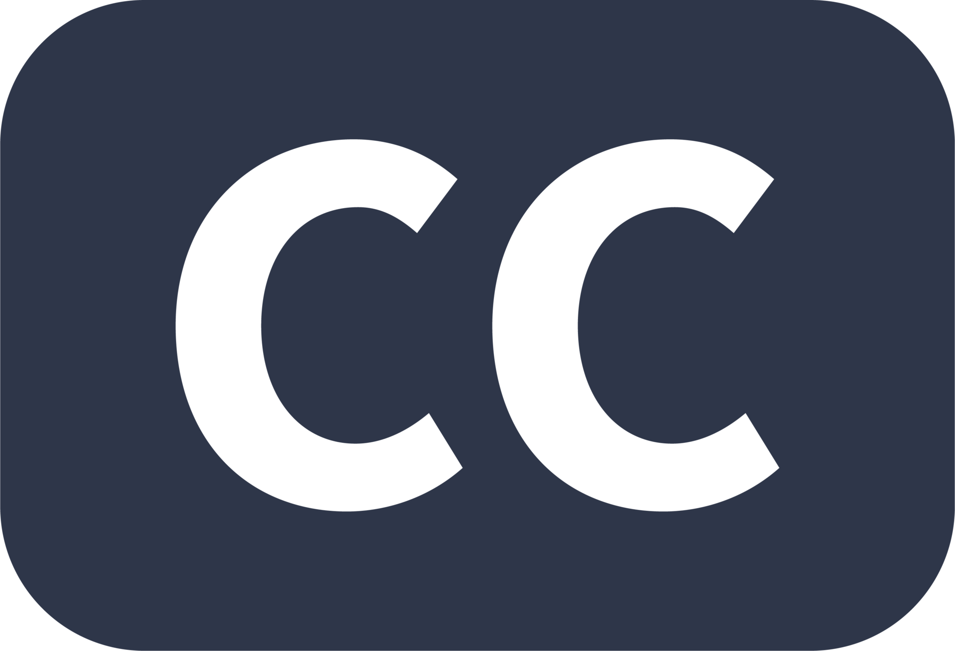 Free cerrado subtitulado icono en negro colores. cc señales ilustración