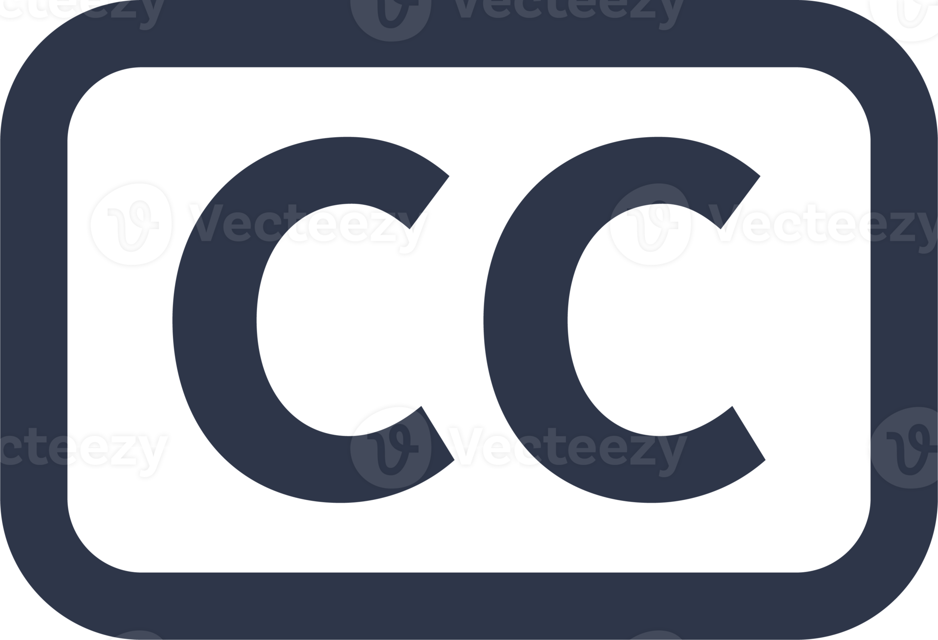 Free Closed captioning icon in black colors. CC signs illustration