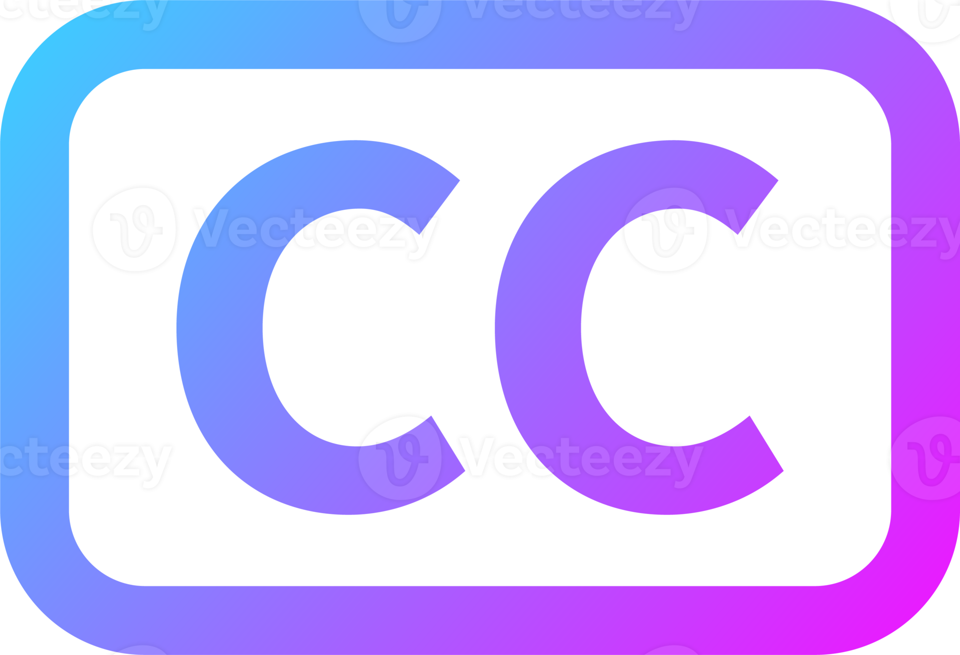 Free Closed captioning icon in gradient colors. CC signs illustration