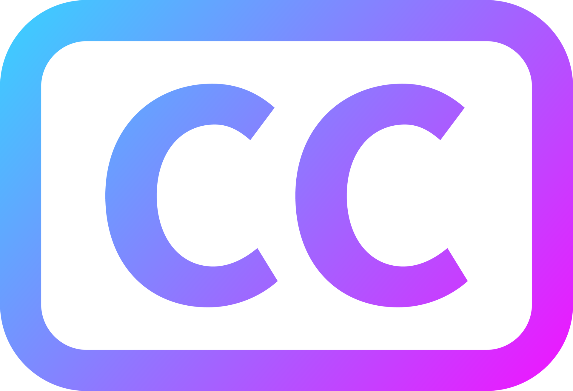 Free Closed captioning icon in gradient colors. CC signs illustration