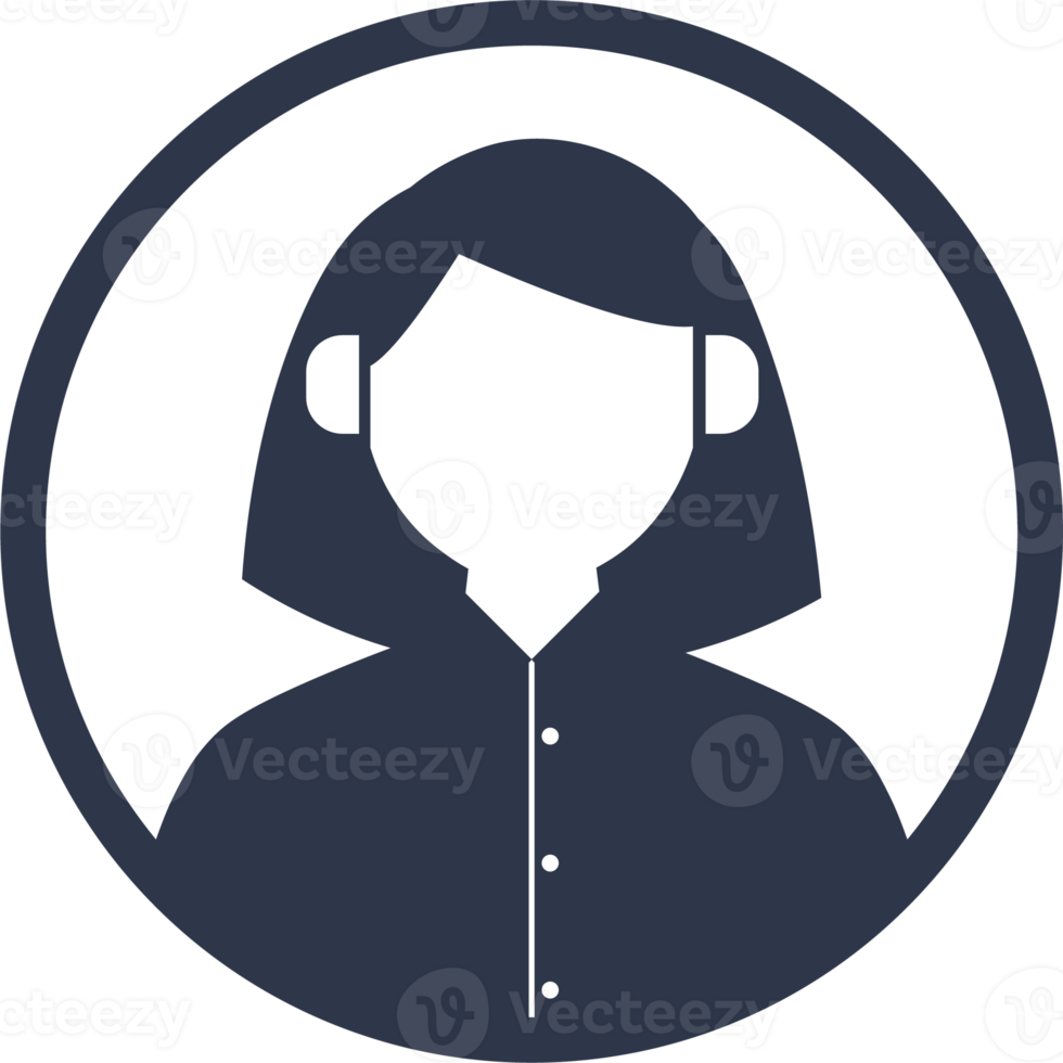 hembra usuario avatar icono en negro colores. persona señales ilustración. png