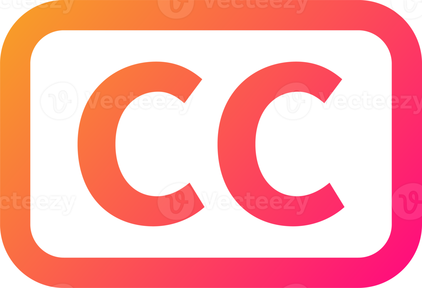 Closed captioning icon in gradient colors. CC signs illustration. png