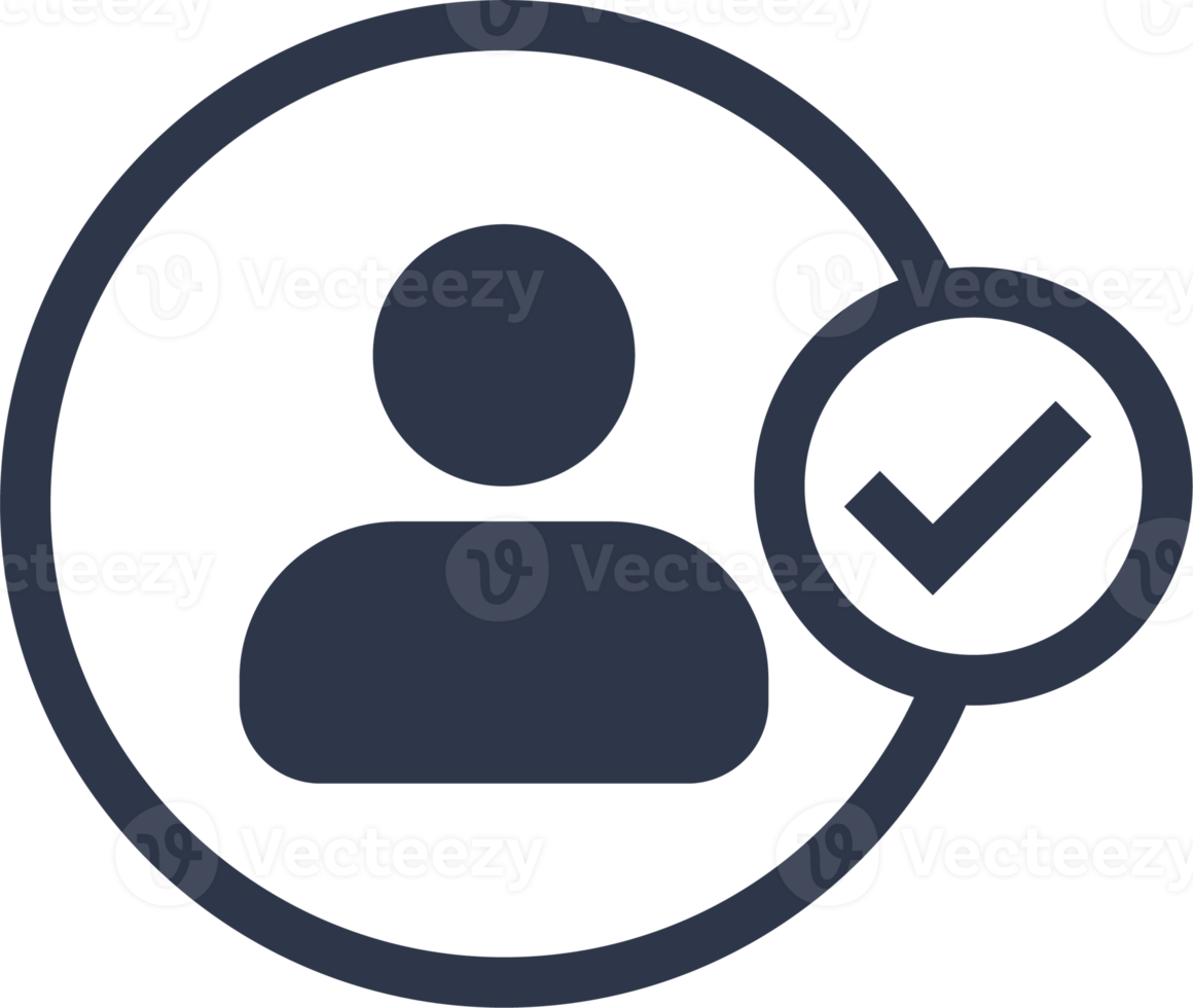 toevoegen nieuw gebruiker icoon in zwart kleuren. profiel avatar met vinkje symbool. png