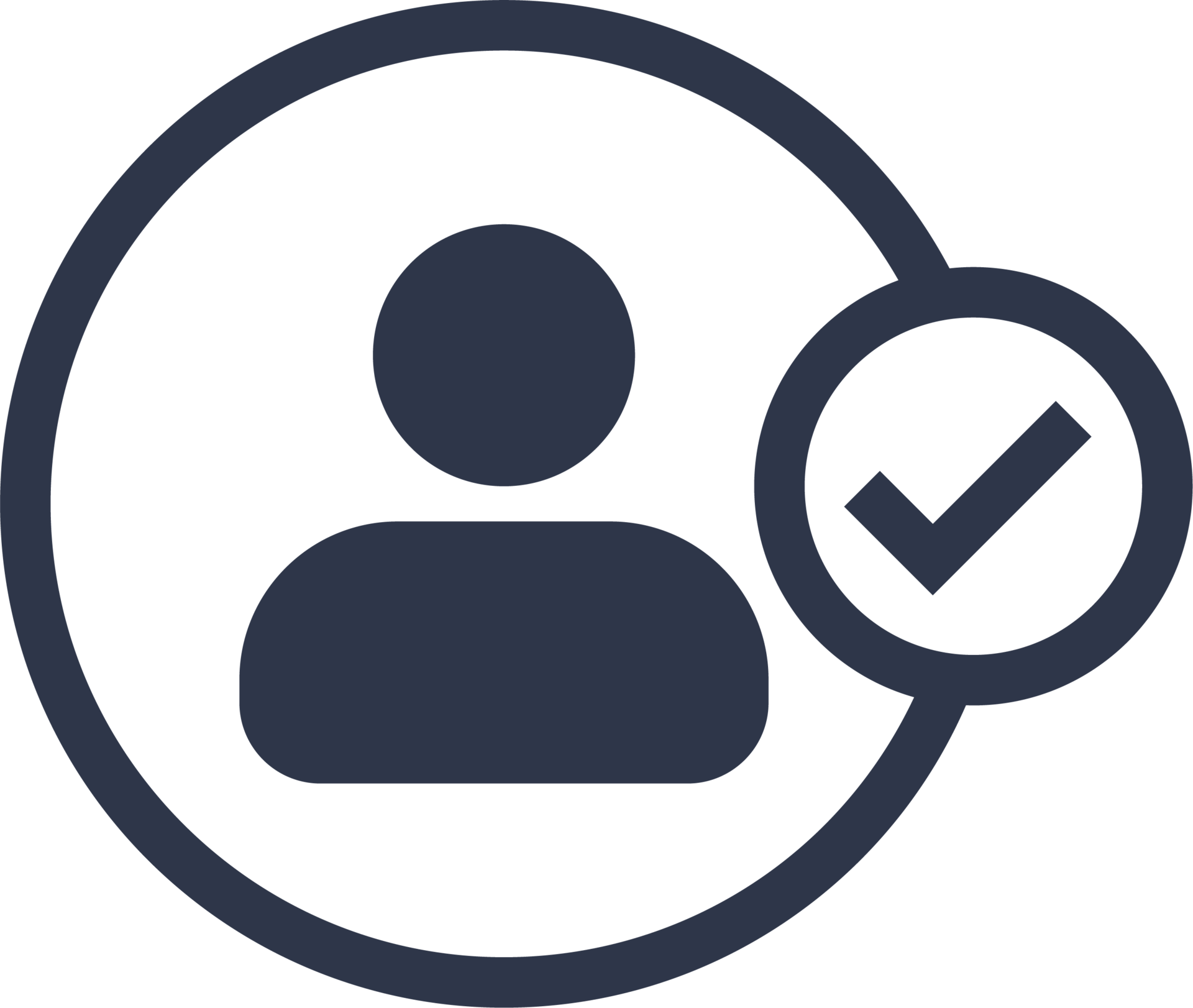 Add new user icon in black colors. Profile avatar with checkmark symbol.  19896031 PNG