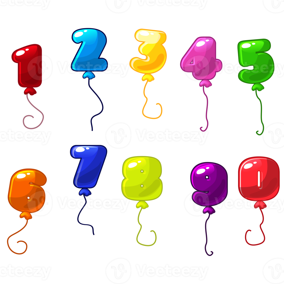 number balloons icons png