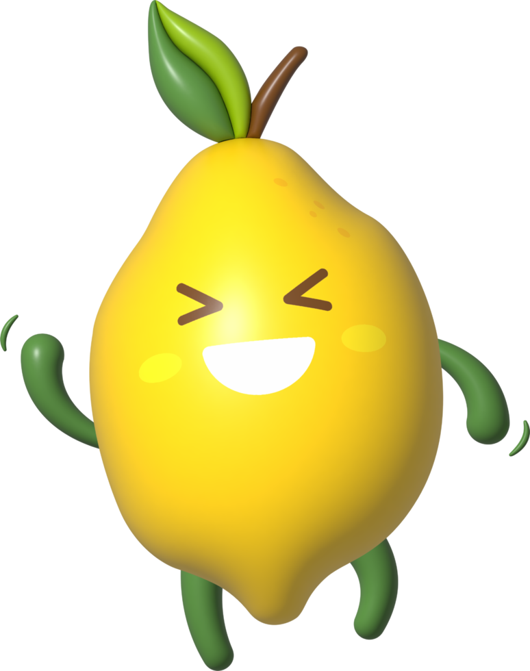 Lemon 3D Cartoon Character png