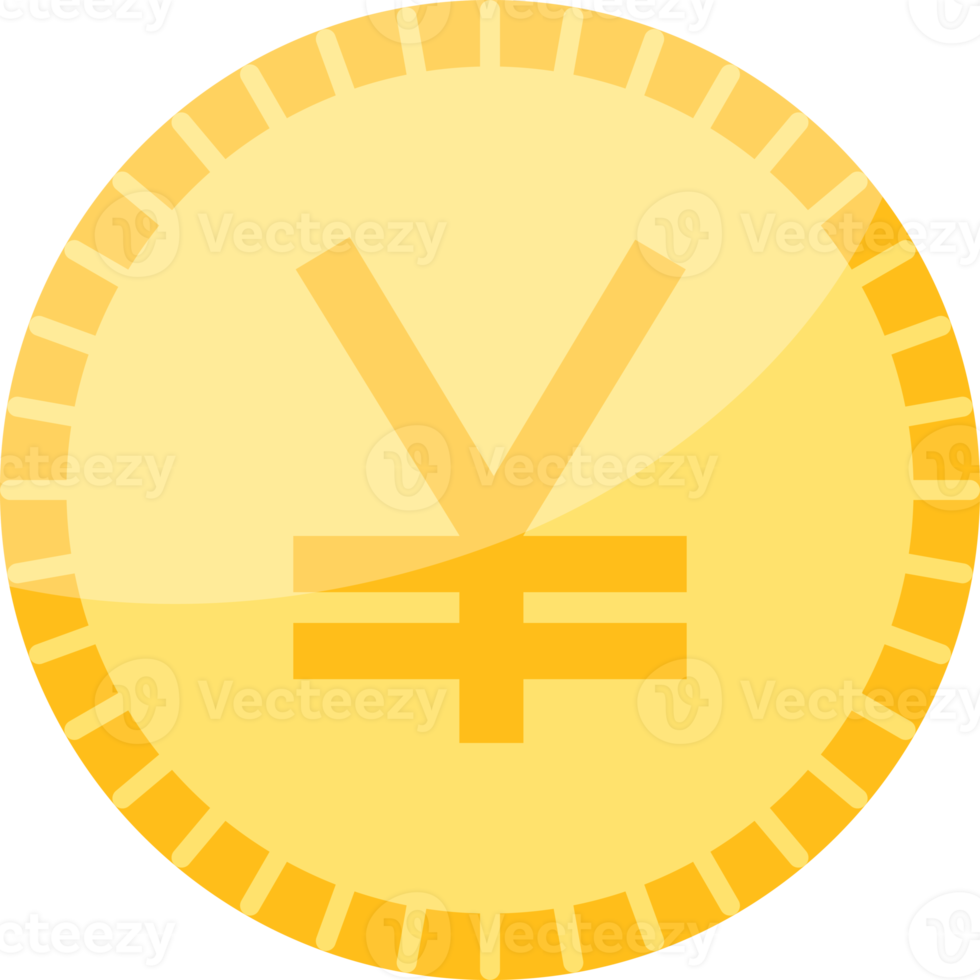 Japanese yen currency symbol coin. png