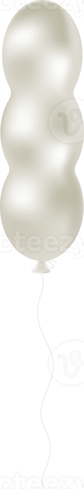 Long balloon in white pearl color png