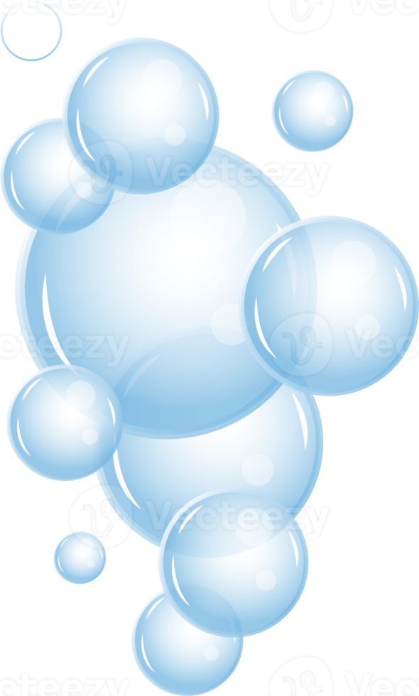 Realistic fizzing flow of air underwater bubbles in water, soda, sea. Foam bubbles png
